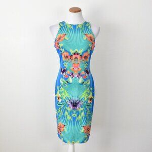 Cache Tropical Floral Sheath Dress - M